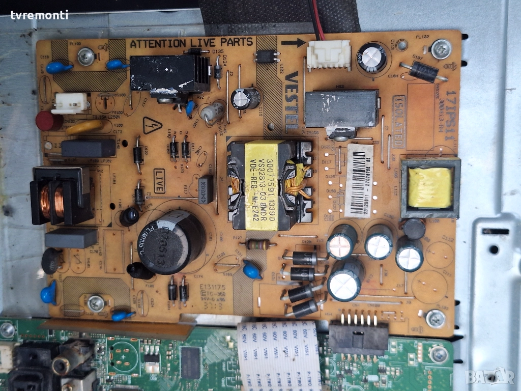 POWER BOARD ,17IPS11 ,300413-R4, за 32-инчов телевизор TELEFUNKEN Модел  T32TX182DLBP  , с дисплей V, снимка 1