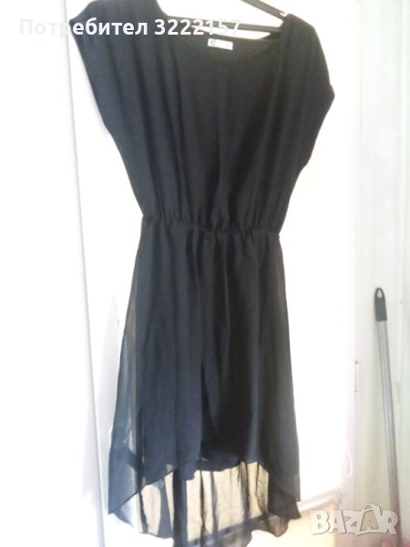 черна лятна рокля, несиметрична, размер 34, снимка 1
