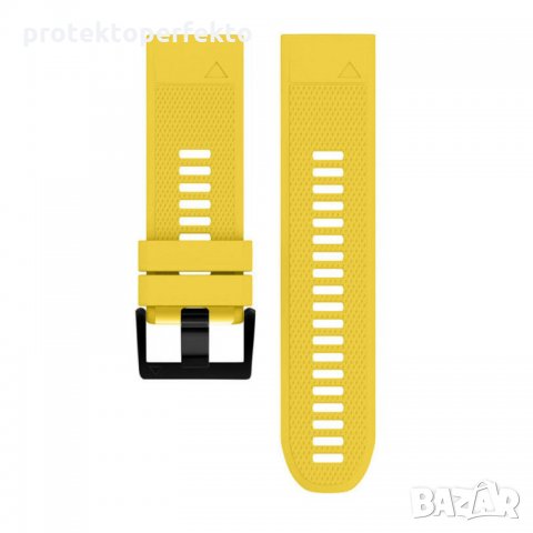 Силиконова каишка GARMIN Fenix 6, 6X, Pro, Solar жълт цвят, снимка 1 - Каишки за часовници - 35580168