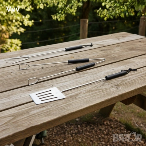 Градинско барбекю на колела, емайлирана стомана, 4 степени + Подарък 3 прибора, снимка 10 - Скари - 53358850