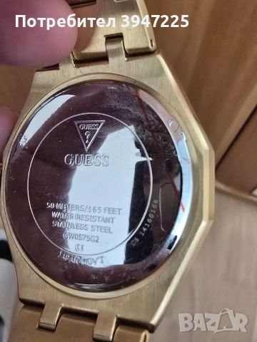 Златист часовник Guess, снимка 2 - Мъжки - 54039250