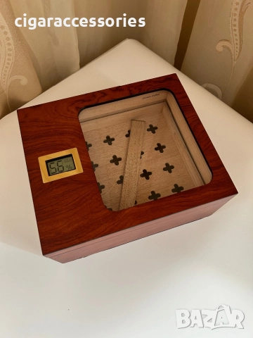 Луксозен хумидор от кедрово дърво с хигрометър – нов, 55 пури, снимка 6 - Табакери - 52416780
