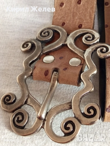 Дамски кожен колан с красива катарама тока 31123, снимка 2 - Колани - 51858914