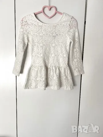 Разпродажба на всичко! Дантелен топ, бял, снимка 1
