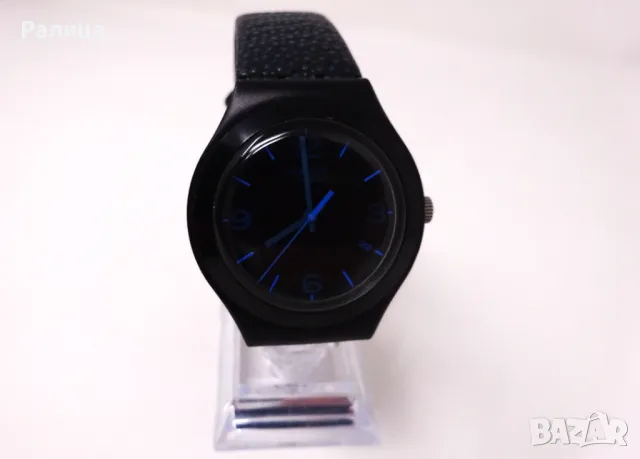 Мъжки кварцов часовник Swatch с оригинална кожена каишка, снимка 2 - Мъжки - 50152714