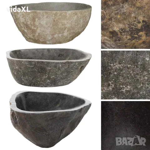 vidaXL Мивка от речен камък, овална, (37-46)x(29-36) см, снимка 4 - Мивки - 56146081