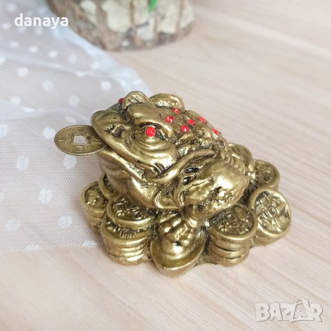 3270 Сувенир Фън шуй статуетка трикрака жаба на парите и късмета, снимка 2 - Декорация за дома - 38755592