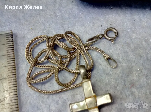 КРАСИВО СЕДЕФЕНО СРЕБЪРНО КРЪСТЧЕ със СТИЛНА СРЕБЪРНА ВЕРИЖКА - СРЕБРО 925 ПРОБА 39999, снимка 9 - Колиета, медальони, синджири - 49981840