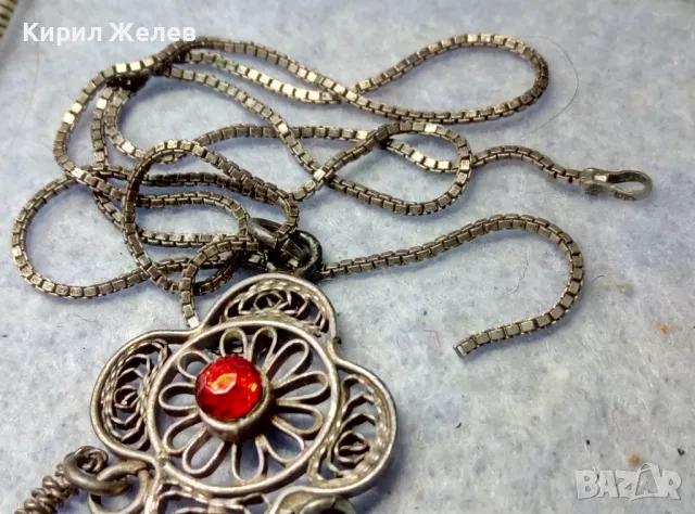 СТАРИНЕН ФИЛИГРАНЕН СРЕБЪРЕН МЕДАЛЬОН с ФИНА СРЕБЪРНА ВЕРИЖКА СРЕБРО 925 с НУЖДА от ЗАКОПЧАЛКА 26418, снимка 11 - Антикварни и старинни предмети - 49981839