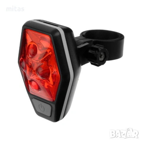 Задна LED стоп светлина за велосипед RAYPAL - 80Lum, 4xLED, 2xAAA, 35g, снимка 2 - Аксесоари за велосипеди - 29759244