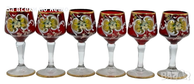 Murano Italy   Circa 1957  Bischoff Cordials Venetian Italian set with  Ruby Red end 18 k Код P1662, снимка 7 - Сервизи - 52932983