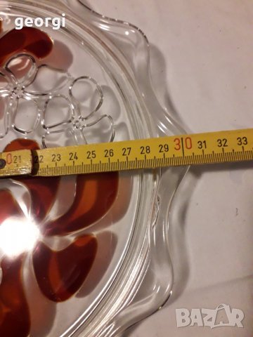 Поднос от двуцветно стъкло   5/1, снимка 4 - Прибори за хранене, готвене и сервиране - 31615480