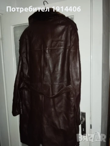 Кожено палто шуба с вълнена подплата и кожена яка, всичко естествена кожа, снимка 9 - Палта - 50585443