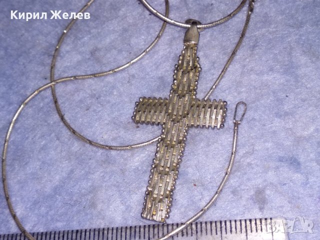 ДЕБЕЛО ПОСРЕБРЕН СРЕБЪРЕН ВИНТИДЖ АРТ МОДЕЛ КРЪСТ с ПОСРЕБРЕНА ВЕРИЖКА и ПЕЧАТИ 925 / 30840, снимка 16 - Колиета, медальони, синджири - 40552645