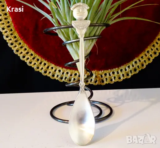 Посребрена холандска лъжица. , снимка 1