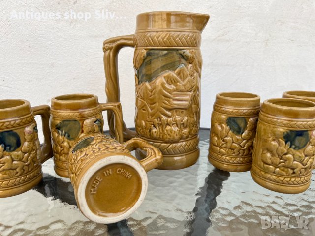 Комплект кана с чаши за пунш №1389, снимка 4 - Антикварни и старинни предмети - 35017128