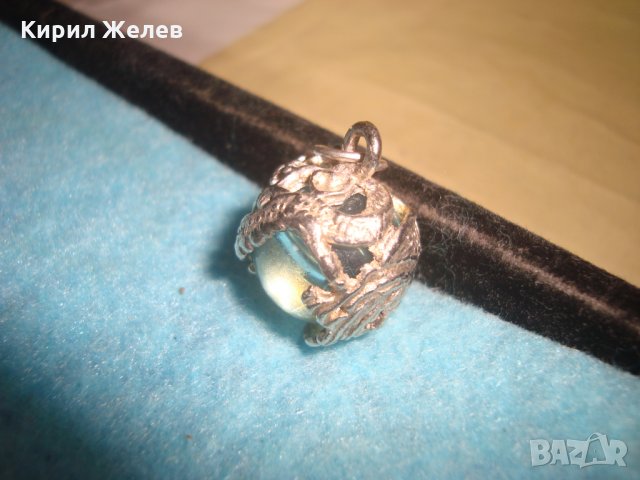 СТАР ПОСРЕБРЕН КРИСТАЛЕН БЕЛ ЕПОК АРТ ПЕНДАНТ МЕДАЛЬОН с ВЕНЕЦИАНСКО СТЪКЛО ТОПЧЕ МУРАНО 20806, снимка 10 - Антикварни и старинни предмети - 35642405