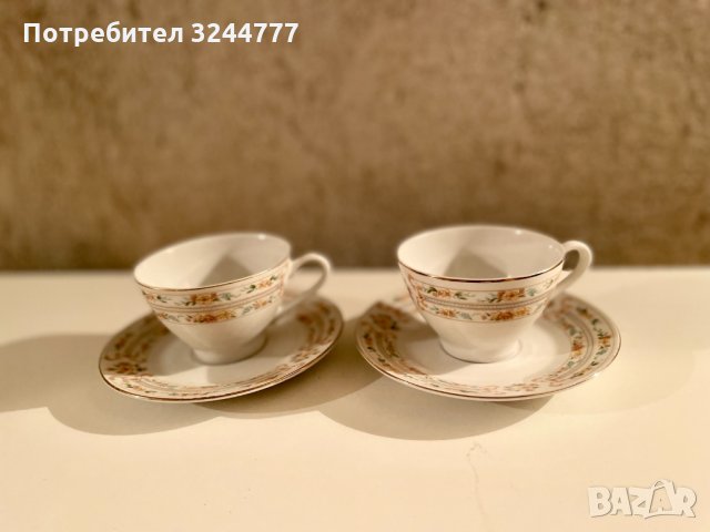 Порцеланови чашки за кафе с чинийки- 4 бр., снимка 1