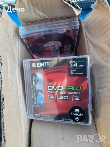 DVD-RW EMTEC 8 см за дигитална видеокамера - нови неразпечатани!, снимка 2 - Камери - 51524773