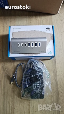 ORICO захранван USB хъб 10Gbps, 7-портов USB 3.2 Gen 2 хъб, 6 USB 3.2 порта за данни, 1 PD 60W, снимка 9 - Кабели и адаптери - 51253607