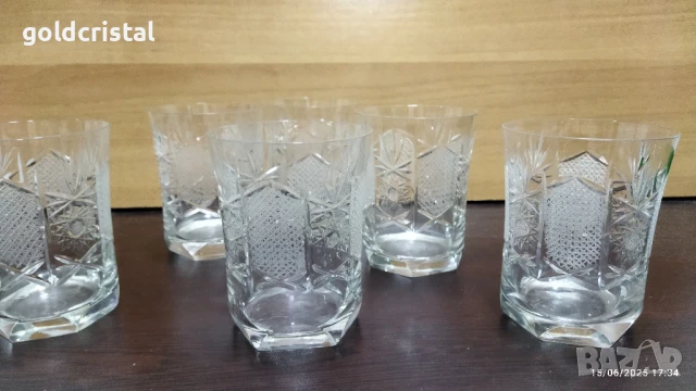 кристални чаши за уиски Зорница лукс , снимка 8 - Антикварни и старинни предмети - 16074232