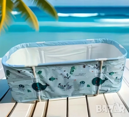 Сгъваема преносима вана XXL с възглавница и топлоизолация – Комфорт и удобство в малката баня, снимка 2 - Душ кабини и вани - 52871318