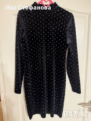  Нова разкошна парти бляскава коктейлна официална черна кадифе кадифена рокля ., снимка 6 - Рокли - 40746605