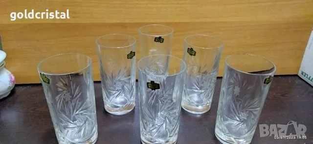 кристални чаши за вода , снимка 3 - Антикварни и старинни предмети - 48562806