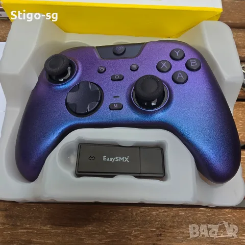 Чисто нов безжичен геймпад EasySMX X05 Pro (Aurora Purple) – Hall Effect стикове, снимка 3 - Джойстици и геймпадове - 56162373