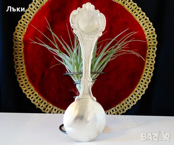 Лъжица от калай с картина Музикалното парти. , снимка 5 - Антикварни и старинни предмети - 48042363