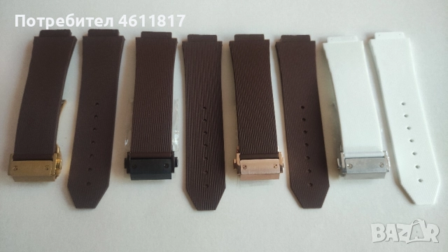 Силиконови каишки за часовник HUBLOT 25-19мм, снимка 5 - Каишки за часовници - 52179631