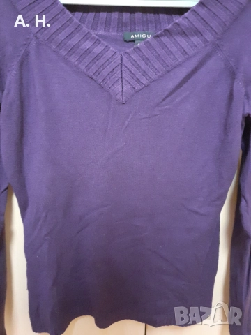 Лилав пуловер Amisu, снимка 2 - Блузи с дълъг ръкав и пуловери - 51546922