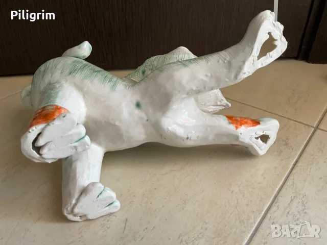Голяма Керамична фигурка на разтягаща се котка., снимка 6 - Декорация за дома - 55858567