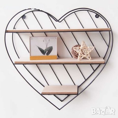 Етажерка "Сърце"-дърво и метал