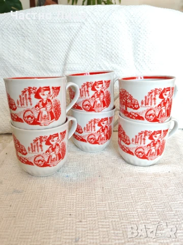 Комплект Шест Прекрасни Големи Руски Соц СССР Порцеланови Чаши 1980те , снимка 7 - Антикварни и старинни предмети - 51006553