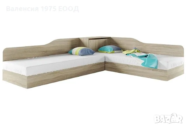 Ъглови легла с ракла Сити 2001 сонома, орех или комбинация бяло/ арвен, снимка 2 - Спални и легла - 18797310