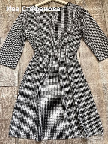 Стилна нова елегантна ежедневна пепитена пепит рокля , снимка 7 - Рокли - 42599063