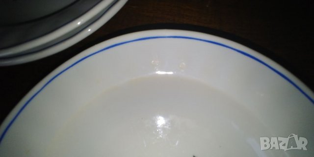 6 бр. чинии за супа със син кант, снимка 7 - Чинии - 39921111