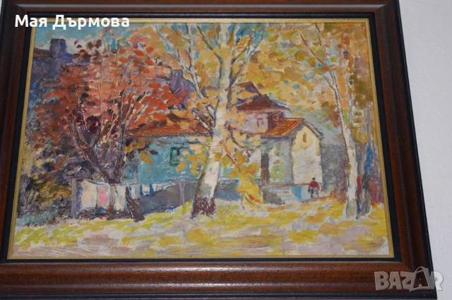 Старинна картина маслени бои подписана