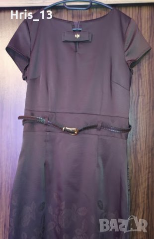 Елегентна кафява рокля, снимка 4 - Рокли - 30381791