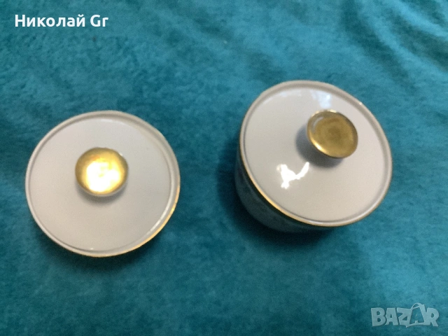 Сервиз за кафе  позлата порцелан произведено в Германия не се използва отличен състояние, снимка 6 - Антикварни и старинни предмети - 53187905