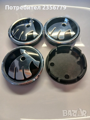 Капачки за джанти Шкода черни 52/55, снимка 2 - Аксесоари и консумативи - 52430493