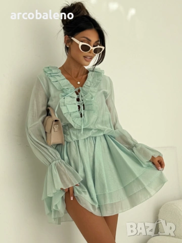 Елегантна дамска рокля с волани BELLA, 6цвята , снимка 7 - Рокли - 53939912