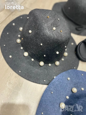 Калбойски шапки с перли , снимка 3 - Шапки - 54167249