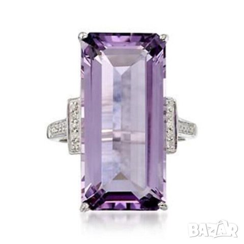 Пръстен с лилав аметист