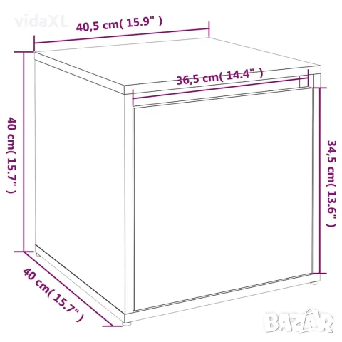 vidaXL Кутия с чекмедже, бетонно сива, 40,5x40x40 см, инженерно дърво, снимка 9 - Скринове - 56147824