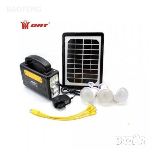 *Нов Соларен комплект Dat-At-9006, фенер, прожектор, радио, usd, sd карта, комплект за осветление, снимка 5 - Къмпинг осветление - 37450313