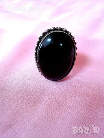 Масивен пръстен ,,Манго,, с оникс, снимка 1