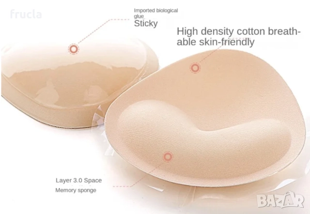 Триъгълни Самозалепващи Подплънки за сутиен или бански, снимка 2 - Бельо - 51466428