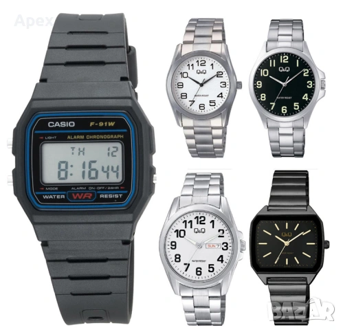 Часовник Casio F-91W-1.Оригинален Касио F-91W. Класически и Нови Модели Часовници Касио и Q&Q QQ
